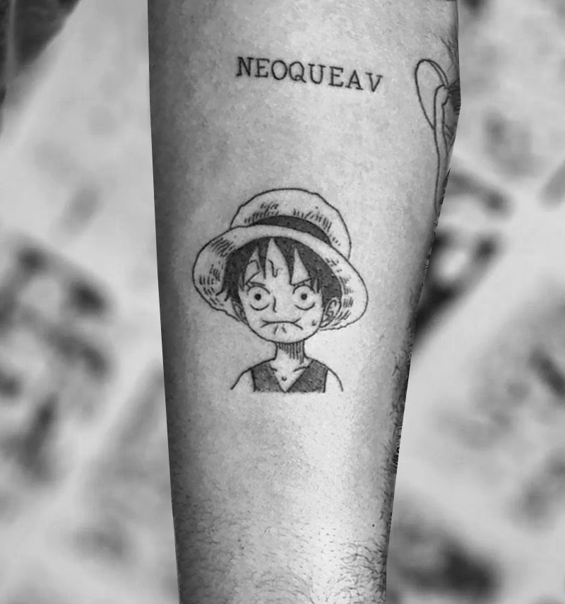 Tatuagem de Luffy de one piece